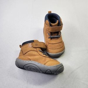 Surprize by Striderite No Tie Ankle Boots Size 4, 4M Baby Boy Brown and Blue